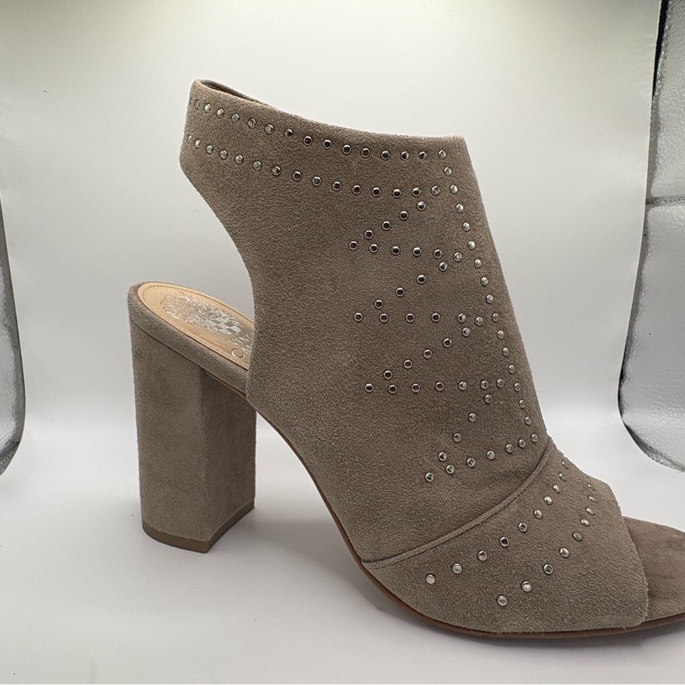 Vince Camuto Tan Ankle Booties with Studded Detail